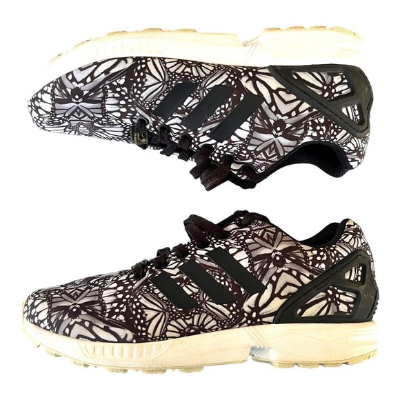 Adidas Torsion ZX FLUX US 7 All Over Print B35153 Black White Gray Sneakers Shoe - Picture 3 of 8